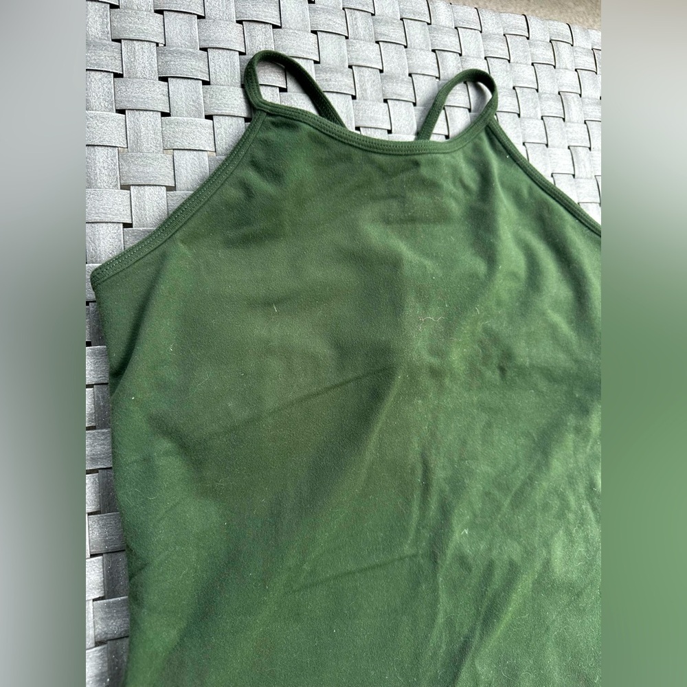 Lululemon Olive or Army green tank with shelf bra. Size 10. NWOT. Never worn.